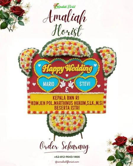 Papan Bunga Pernikahan Windu